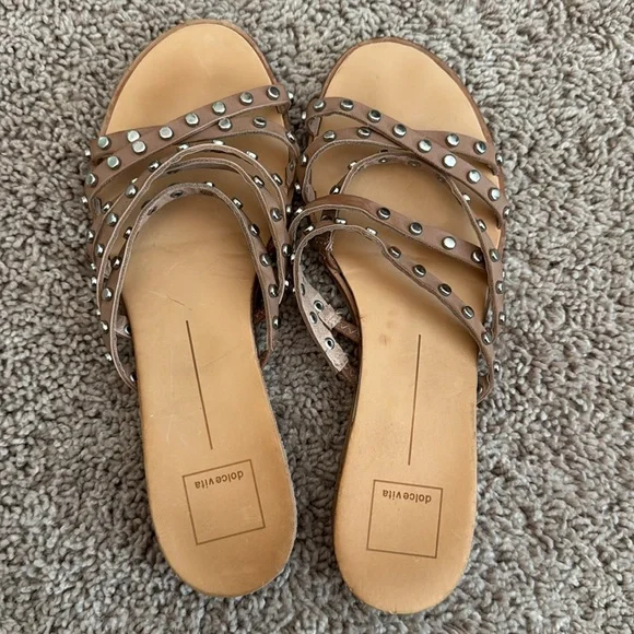 Dolce Vita Tan Studded Women's Sandals size 8.5 - Picture 7 of 7